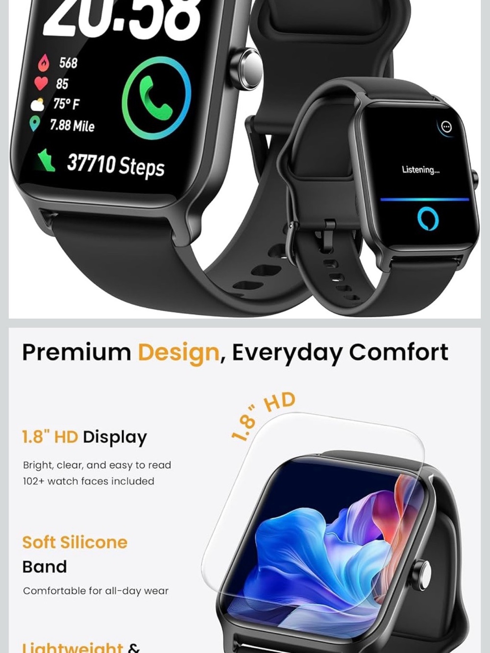 ⌚ FITPolo SmartWatch– Android & iPhone Compatible